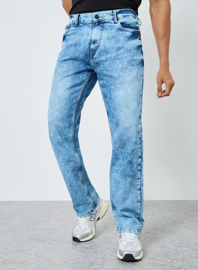 Styli Men Light Blue Mid-Wash Relaxed Fit Jeans - Image 4